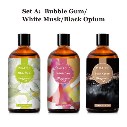 PHATOIL 100ml Aroma Fragrance Oil Fresh Linen Bubble Gum Baby Powder Angel Aromatherapy Essential Oils For Skin Candle Making
