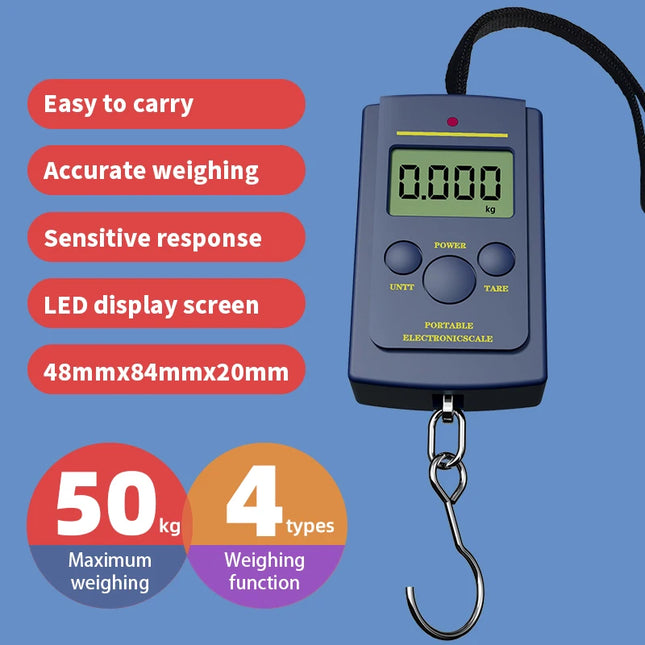1PC Multifunctional Mini 50kg/10g Electronic Hanging Fishing Luggage Balanca Portable Digital Handy Pocket Weight Hook Scale