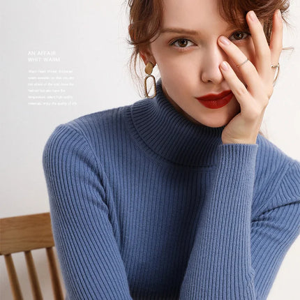 Heliar Women Fall Turtleneck Sweater Knitted Soft Pullovers Cashmere Jumpers Basic Soft Sweaters For Women 2024 Autumn Winter