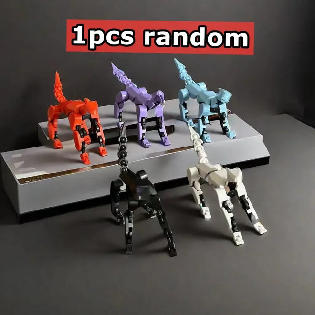 13-Action Figure Titan Multi-Jointed Movable Shapeshift Robot T13 Action Mannequin Character and Dog Figure Toys Gifts for Kids