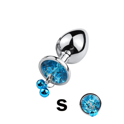 3 Size Metal Anal Plug Crystal and Bells Anus Dilator Sex Toys Bullet Stainless Steel Butt Plug Men Women Couples Adult Toys