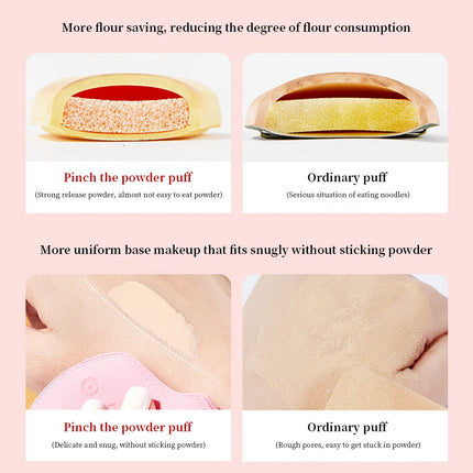 GECOMO Ceative Makeup Powder Puff Wet And Dry Dual-use Sponge Thick Soft & Skin-friendly Beauty Puff Cute