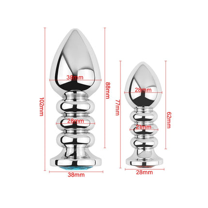 Metal Anal Beads Butt Plug Set Wearable Small Large Anal Plug G Spot Dildo Insert Vagina Extender Anus Sex Toy For Woman Man