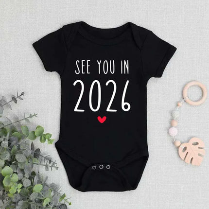 See You in 2026 Pregnancy Announcement Baby Onesie Toddler Jumpsuit Summer Short Sleeve Newborn Boys Girls Outfits