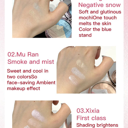 High-Gloss Palette, Starry Glow Series, Delicate Pearl Shimmer, Long-Lasting and Non-Cakey, High Color Payoff, Easy to Apply, Facial Contour Brightening and Contouring, Natural Three-Dimensional Makeup