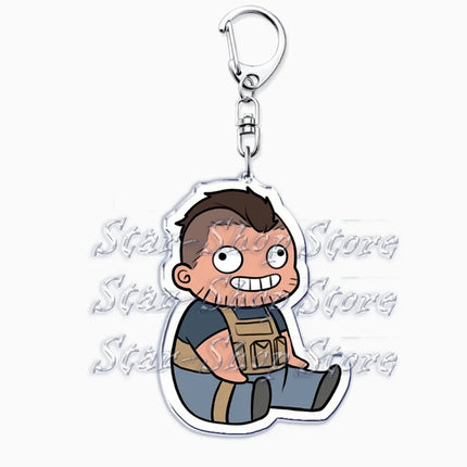 Hot Military Game Ghost Chibis Keychains for Accessories Cod Soldier Soap Simon Riley Keyring Jewelry Fans Friends Gaming Gifts