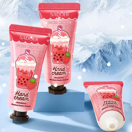 Milk Tea & Fruit Fragrance Hand Cream Set,Moisturizing Nourishing Anti-Dry Hand Lotion,Portable Mini Size,Women Daily Care Gift