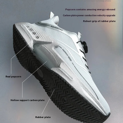 Family carbon plate running shoes for Boys Big Boys Student rotating button Technology TPU+ Popcorn high pop sneakers for girls