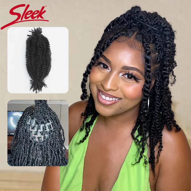 Kinky Twist Crochet Braiding Hair 100% Human hair Bundles 22Inch Sleek Curly Human Hair Bulks QVR 1 PCS Afro Kinky V Bulk Hair