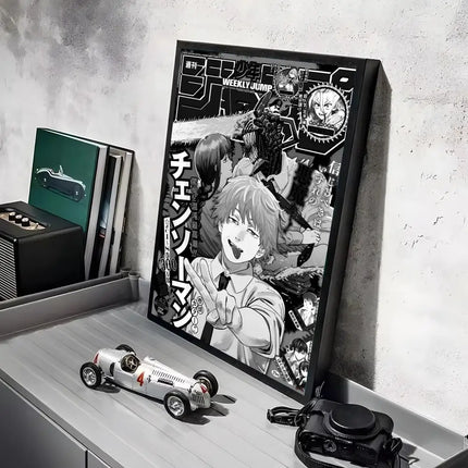 Classic Anime C_Chainsaw M_Man Poster Decorative Wall Art Stickers Mural Photo Print for Home Living Room Hallway Decor