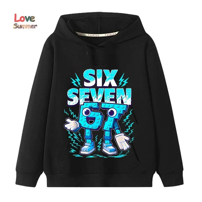 67 Six Seven Italian Brainrot hoodie Funny Graphic pullover girls Boys Fleece Warm Kids Fall Hoodie Casual unisex Sweatshirt