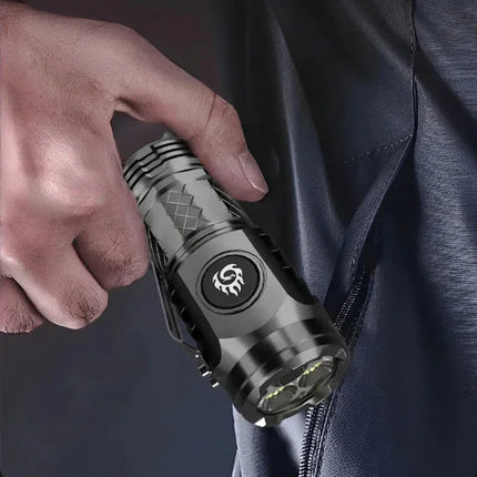 High Power LED Flashlight Torch Ultra Powerful LED Flashlight Built-in Battery Portable Outdoor Flash Light for Kids Exploring