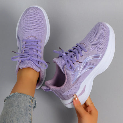 Spring and Autumn New Women's Casual Lace-Up Comfortable, Breathable, Lightweight and Wear-Resistant Sports Shoes