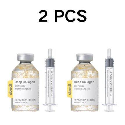 Korean Silk Peptide Deep Collagen Intensive Ampoule Serum Deep Moisture Tightening Texture Refining Treatment Facial Care