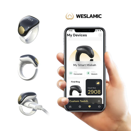 Muslim Gift Smart Electronic Counter 4 Digit Tasbeeh Tasbih Zikr Ring Digital  Counter Interchangeable Rings 18/20/22mm