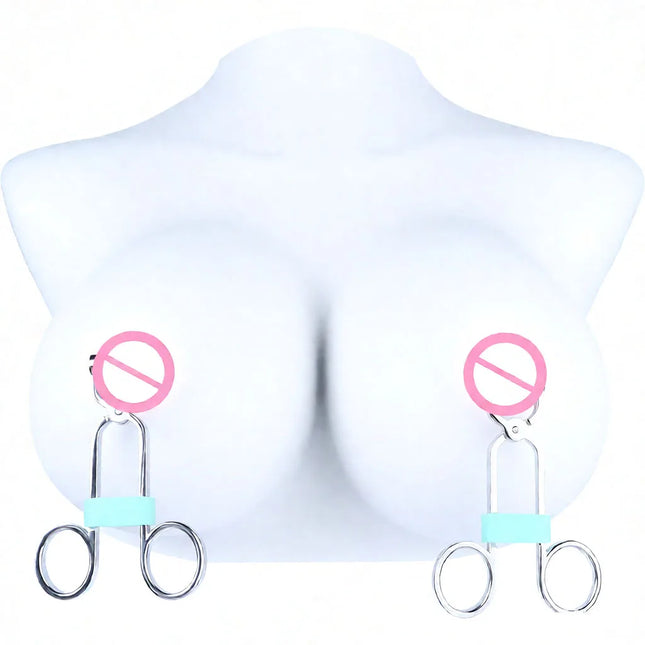 QKKQ Handheld Stainless Steel Nipple Clamp Nipples Stimulator Sexy Tools Teat Bondage For Women Couple Intimate Game BDSM Toys