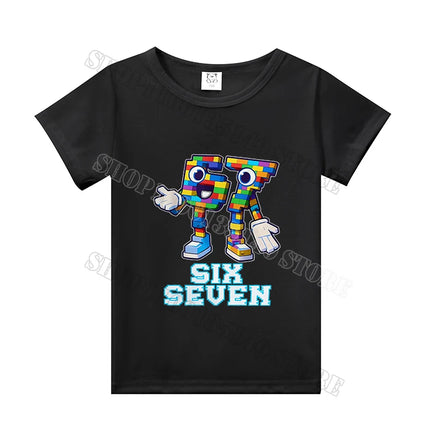 Steal A Brainrot Short Sleeve Children T-shirt 67 Six Seven Cotton Tops Tshirt Boys Girls Clothing Fashion Funny Meme T-shirts