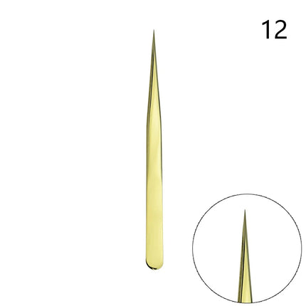 Anti Slip Stainless Steel Lash Extension Tweezers, Curved Tip, Straight Tweezers, High Precision Nail Art, Makeup Beauty Tools