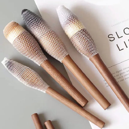 6Pcs Vintage Wood Handle Makeup Brush High Quality Walnut Loose Powder Foundation Contour Brush Super Soft Beauty Tool
