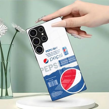 Classic Pepsis Cola Phone Case For Samsung S26 S25 Edge Ultra 23 22 21 20 Ultra Plus S24 Fe Glass Cover