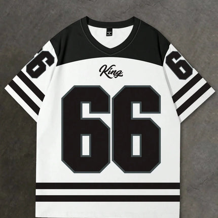 2025 V-neck jersey T-shirt short sleeved retro sports style men's sports V-neck T-shirt quick drying comfortable breathable