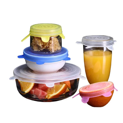 New Silicone Six-Piece Set Fresh-Keeping Cover Stretch 6-Piece Set Bowl Cover Refrigerator Microwave Sealed Fresh-Keeping Film