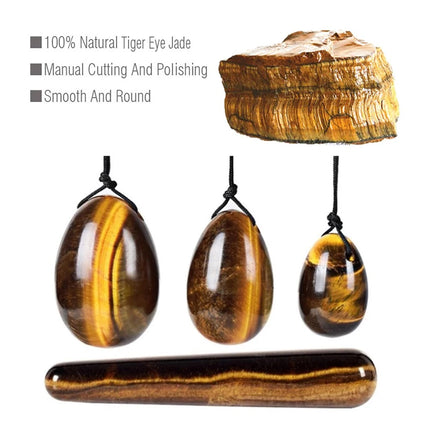 High-quality Natural Tiger Eye Yoni Egg Women Kegel Exercise Ben Wa Ball Jade Egg Wand Vaginal Muscle Tightening Massage Ball
