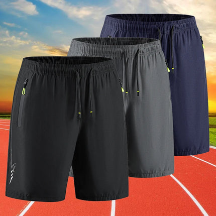 Summer Classic Joggers Men's Shorts Gym Fitness Quick Dry Running Sports Board Shorts New Summer Casual Bottom Zipper Pockets
