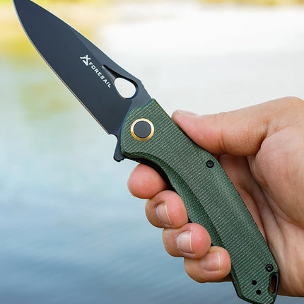 Practical Pocket knife made with14C28N Steel,Reversible Deep-carry Pocket Clip,Flipper. For Outdoor Camping and Gift, EDC Knife