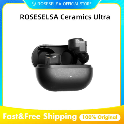 ROSESELSA  Ceramics Ultra TWS Earbuds, 99% ANC Earphones, Hi-Res LDAC\LHDC, IPX4, 40H Battery, 4 HD Mics, 54ms Gaming Dual Conne