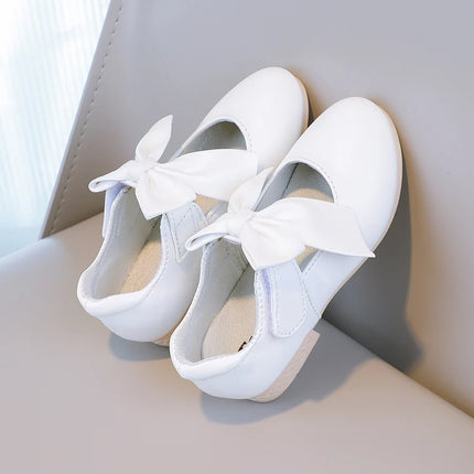 Girls Princess Shoes Shallow Bowknot Metallic Color Fashion Sweet Girl's Mary Janes Shoes Light Non-slip 26-36 Kids Ballet Flats