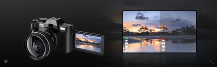 NBD 4K Digital Cameras for Photography,48MP Camera,Travel Vlogging Cameras with 16X Digital Zoom,180°Flip Screen,52mm Macro Lens
