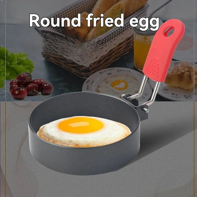 Round Omelette Maker Mold, Nonstick Folding Handle Omelette Pan, Thickened Kitchen Tool for Easy Egg Cooking