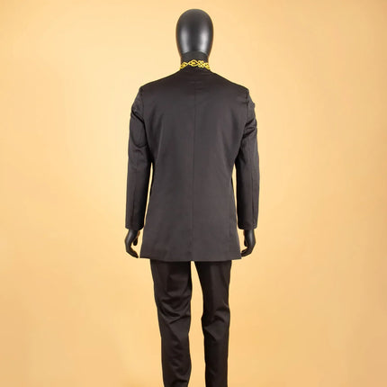 Men's 2 Pieces Suit Elegant Single Breated Slim Fit Embroidery Print Blazer Pants Set African Clothes Party Wedding A2316025