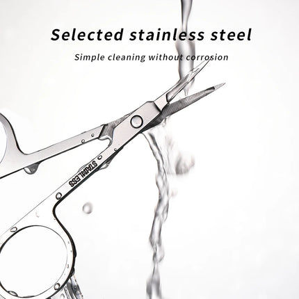1Pcs Pointed Tip Curved Blade Upwards Stainless Steel Makeup Scissors Eyelash Eyebrow Nose Hair Small Scissors Thin Makeup Tools
