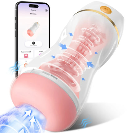 APP Control Mens Masturbator Powerful Vibration Sucking Penis Trainer Pocket Pussy Cocks Blowjob Stimulator Male Sex Machine Toy