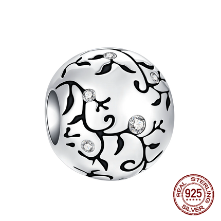 Hot Sale Charms Beads 925 Sterling Silver Solid Color Letter Family Forever Tree of Life Zircon Beads Fit DIY Bracelets Jewelry