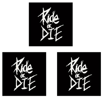 3pcs 5.6 X 8cm Bike Frame Stickers Ride or Die Top Tube Decals for MTB Bicycle Decorative Frame Bike Auto Motorcycle Accessories