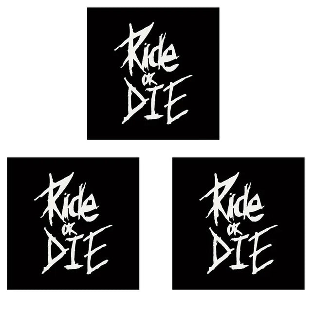 3pcs 5.6 X 8cm Bike Frame Stickers Ride or Die Top Tube Decals for MTB Bicycle Decorative Frame Bike Auto Motorcycle Accessories
