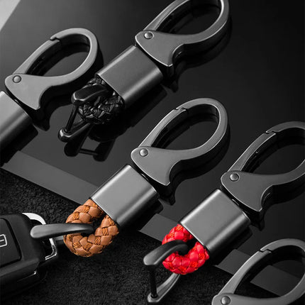 Creative Braided Rope Metal Keychain Durable Key Ring Pendant for Men Personalized Auto Car Key Holder Accessory