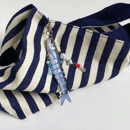 Fish Keychain Bionic fish bait keychain, ocean small fish multi-section fish Luya bag pendant cross-border