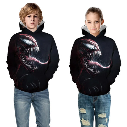 Autumn Winter Children's Hoodies Coat 5-14y Boys Girls Hooded Sweats Kids Superhero Printed Sweatshirts Child Sport Top Pullover