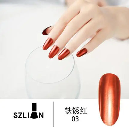 1PCS Metal Mirror Silver Baking Free Nail Polish Super Texture Gorgeous Durable Nail Polish Multicolor Bright Nail Polish Beauty