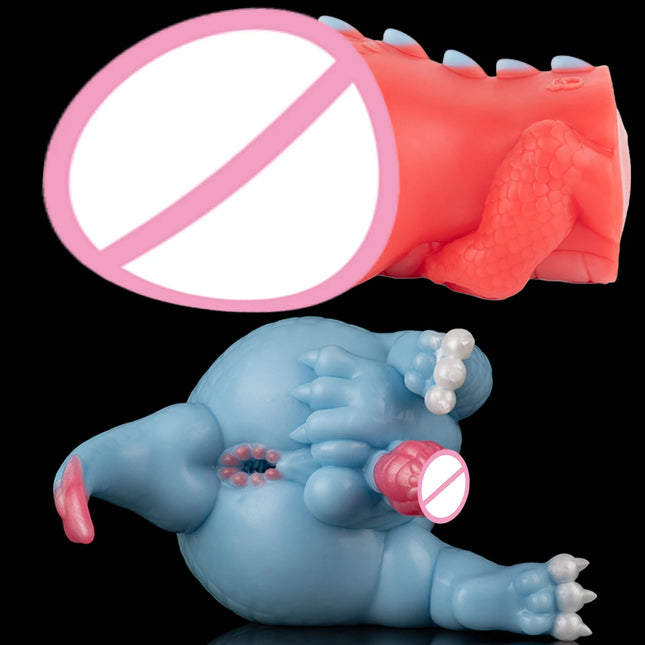 GEEBA Fantasy Red/Blue Dragon Male Masturbator Silicone Adult Men's Onahole Pocket Pussy Realistic Vagina Stroker Men Sex Toys
