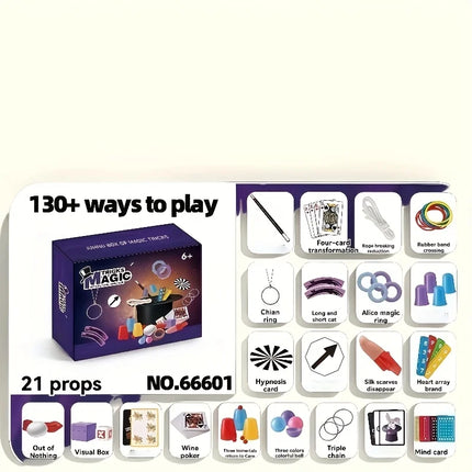 All-in-One Magic Kit | 100+ Magic Tricks with Hat, Cape, Rabbit & Props | Video Tutorials Included | Kids & Adults Party Favors,