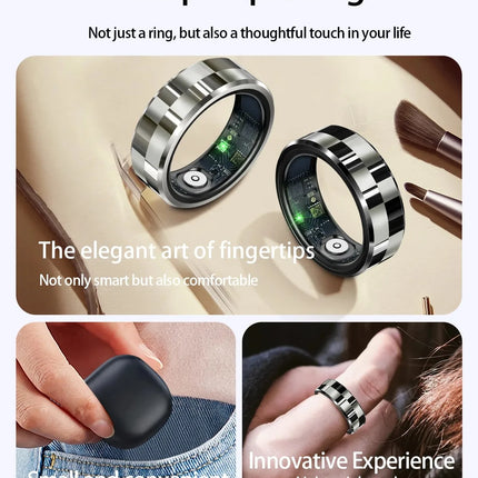 Smart Ring Luxury Fashion Finger Ring Men 5ATM Waterproof Support Swimming Health Tracker Heart Rate Blood Oxygen Monitoring New