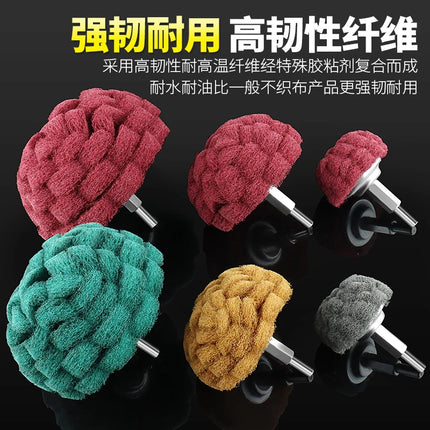 Mushroom-shaped Bacter Cloth Grinding Head with Handle, Nylon Fiber Polishing Wheel, Rust Removal and Grinding Tool