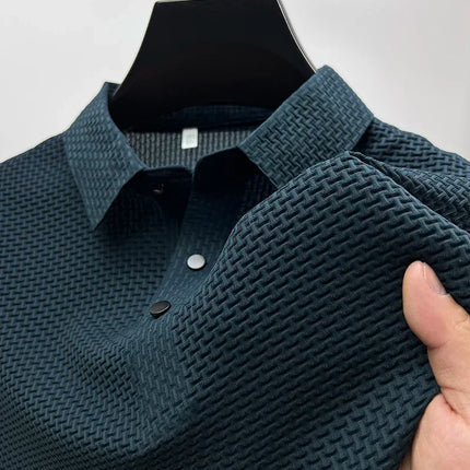 Brand Clothes Summer New Men's Short Sleeve T-shirt Ice Silk Cool and Breathable POLO Shirt Business Casual Sweat-absorbing Top