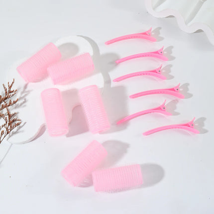12pcs/set air bar curling iron tube self-adhesive magic roll and bangs hair clip curling styling tool  Special for real hair wig