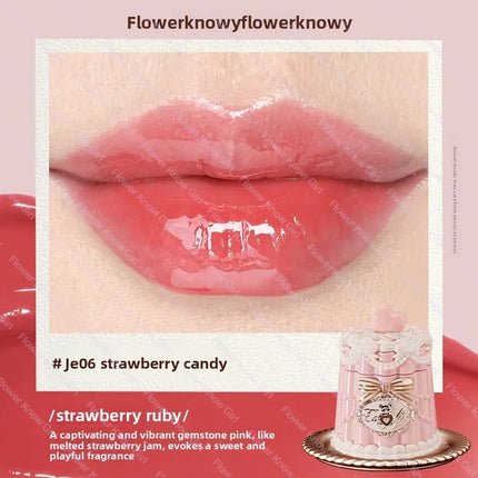 Flower Knows Midsummer Fairytales Series Mirror-shaped Lip Gloss Moisturizing And Non-sticky Lipstick
